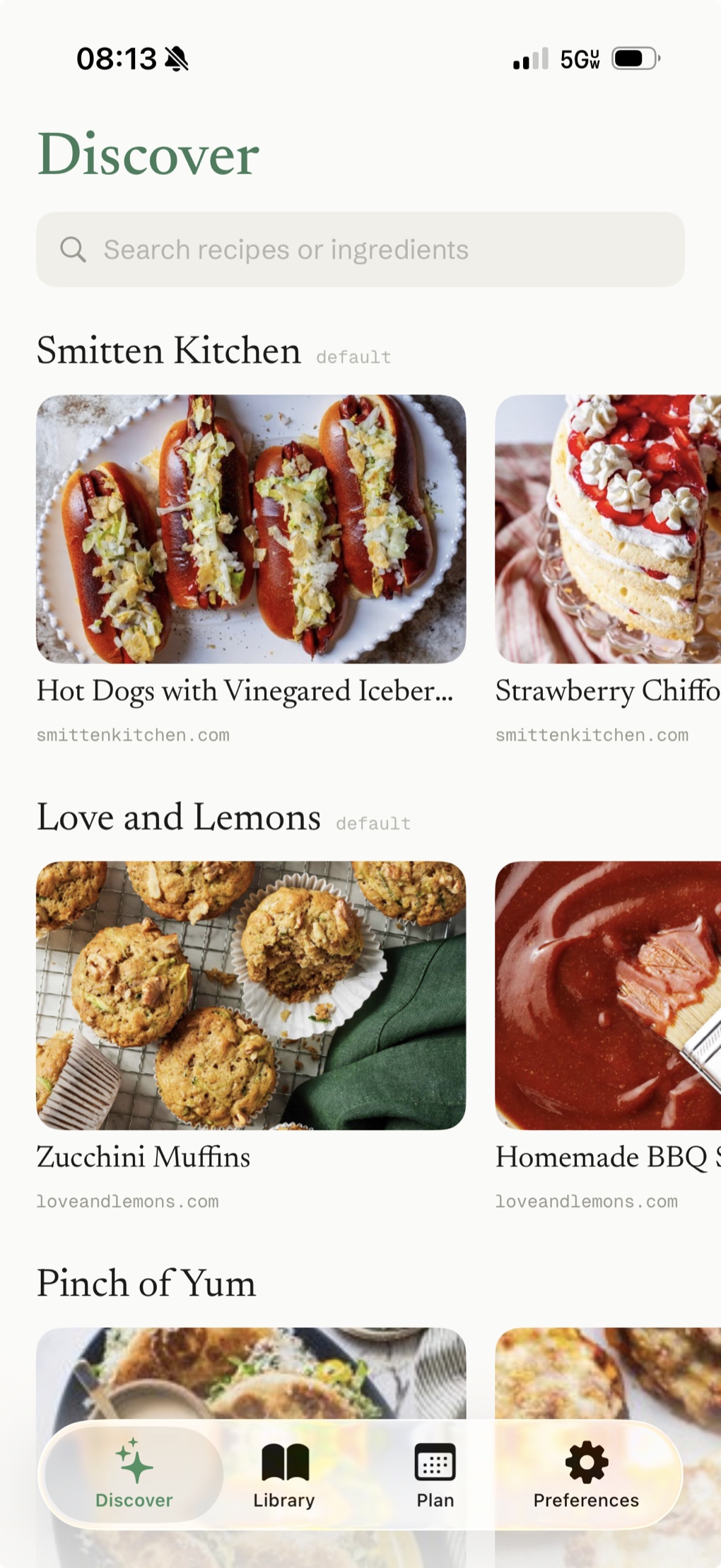 MiSousChef Discover feed