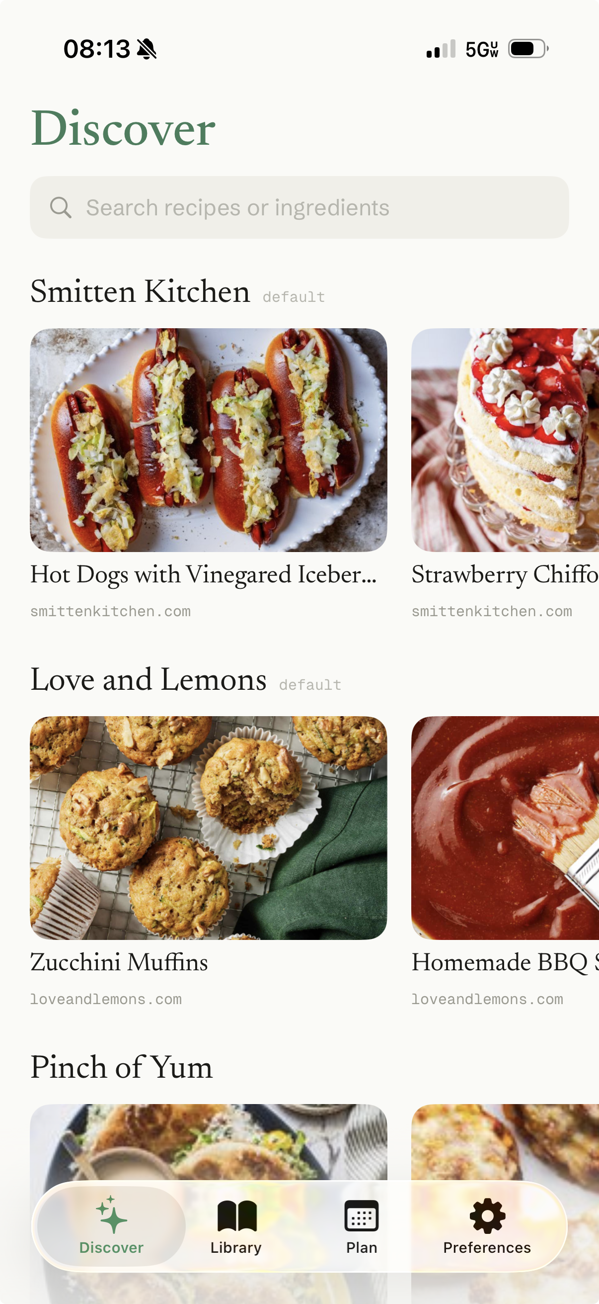 MiSousChef Discover feed